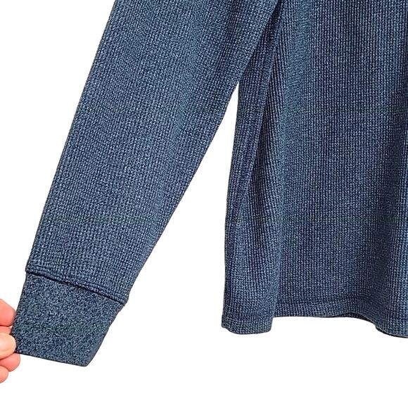 George Men's Thermal Long Sleeved Shirt Green 1/4 Button Pullover Size XL - Picture 3 of 7